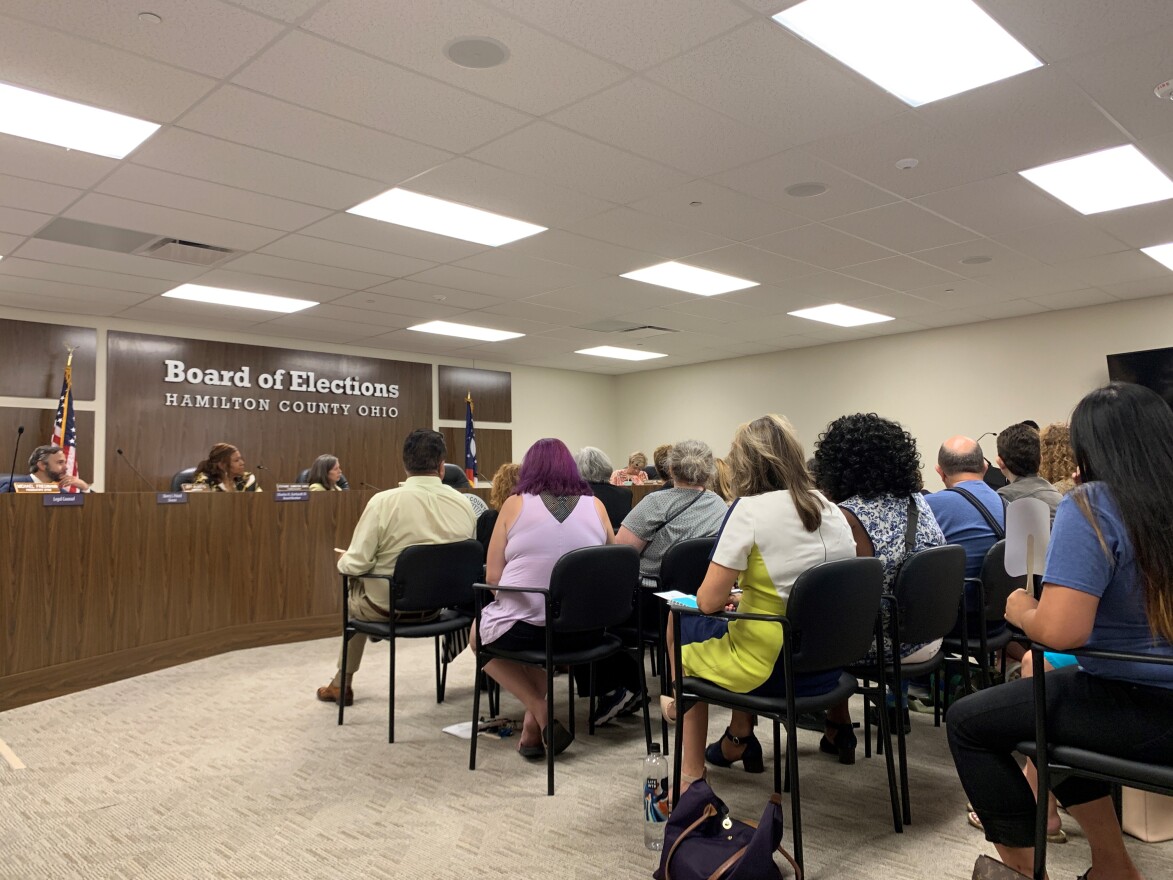 Hamilton County Board of Commissioners listen to community members during public hearings Thursday night.